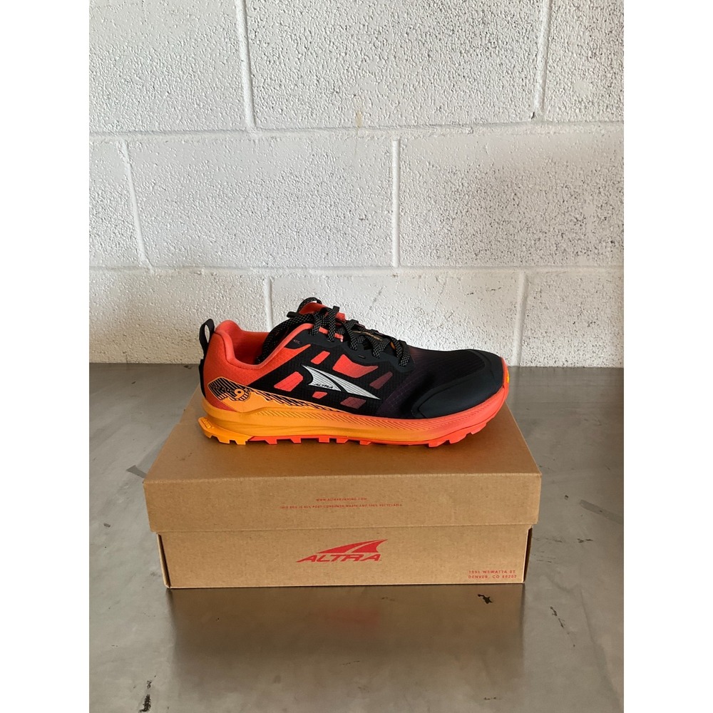Altra Lone Peak 9+ Trail Running Shoes Men's Size 10.5 Black/Orange (New Other)